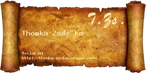 Thomka Zsóka névjegykártya